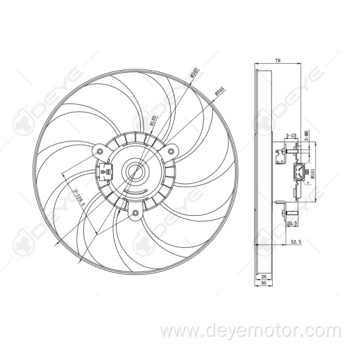 698973R 698372R Cooling radiator fan for FORD FIESTA